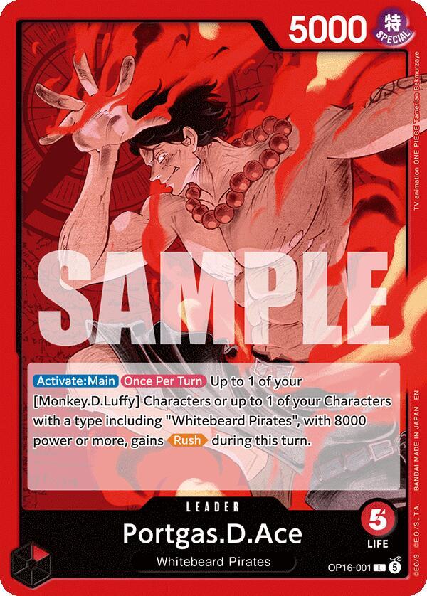 Portgas.D.Ace (001) L The Time of Battle OP16-001 NM