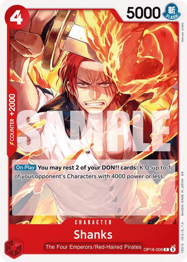 Shanks C The Time of Battle OP16-006 NM