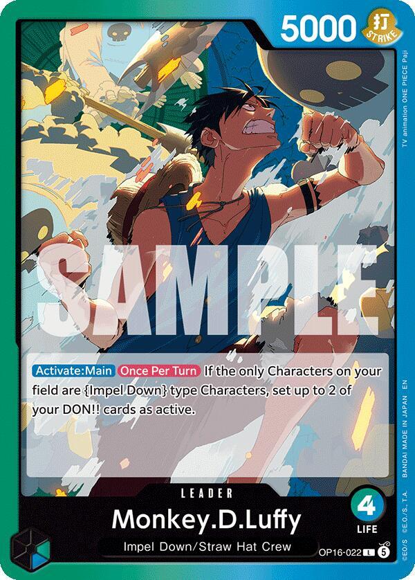 Monkey.D.Luffy (022) L The Time of Battle OP16-022 NM