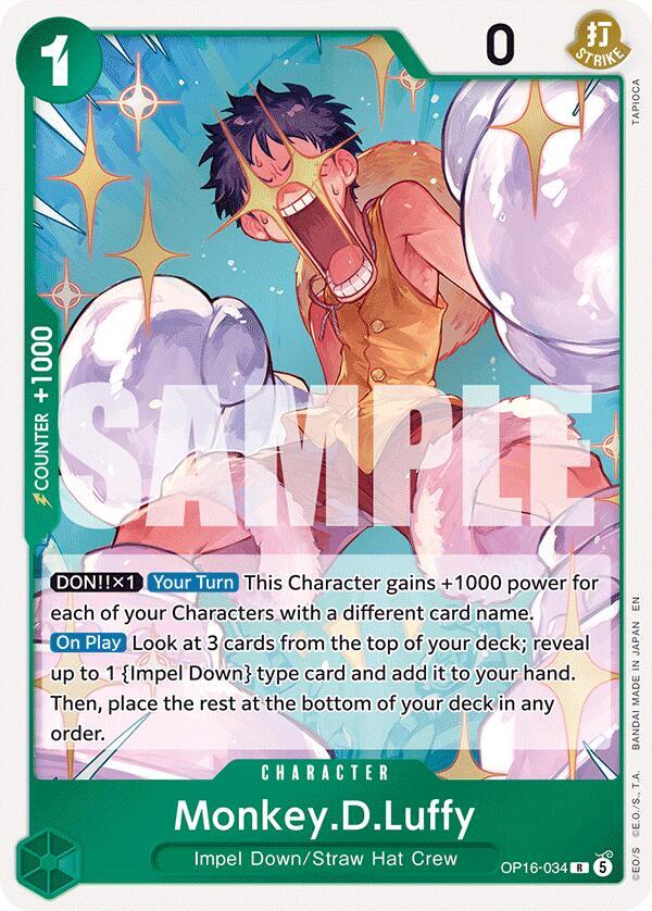 Monkey.D.Luffy (034) R The Time of Battle OP16-034 NM