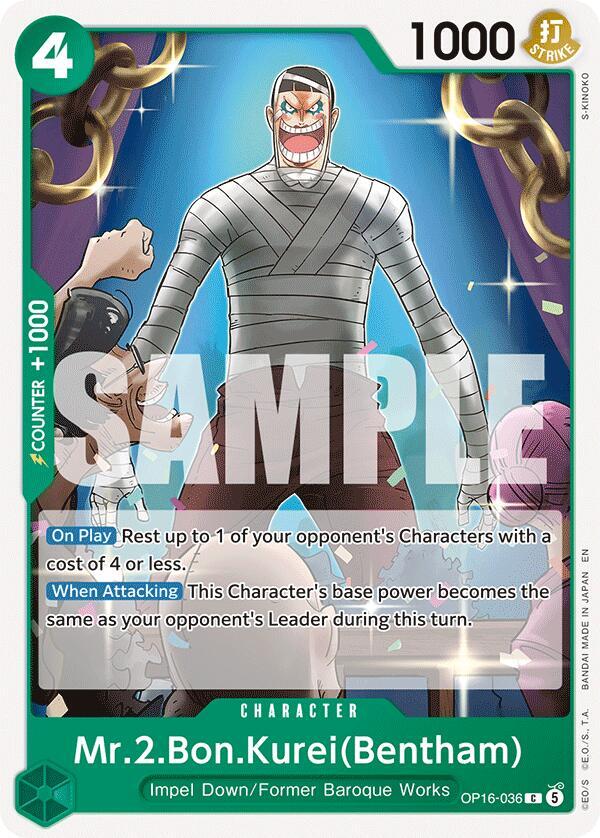 Mr.2.Bon.Kurei(Bentham) (036) C The Time of Battle OP16-036 NM