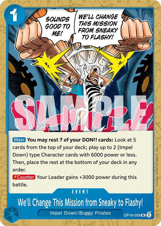 We'll Change This Mission from Sneaky to Flashy! UC The Time of Battle OP16-059 NM