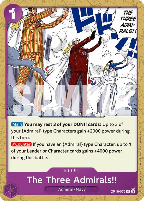 The Three Admirals!! UC The Time of Battle OP16-076 NM
