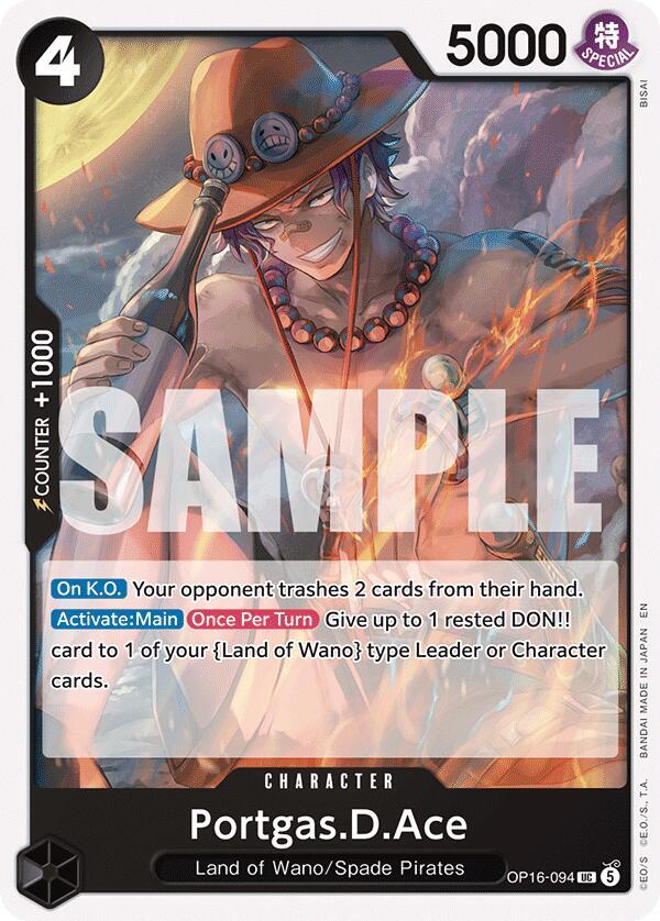Portgas.D.Ace (094) UC The Time of Battle OP16-094 NM