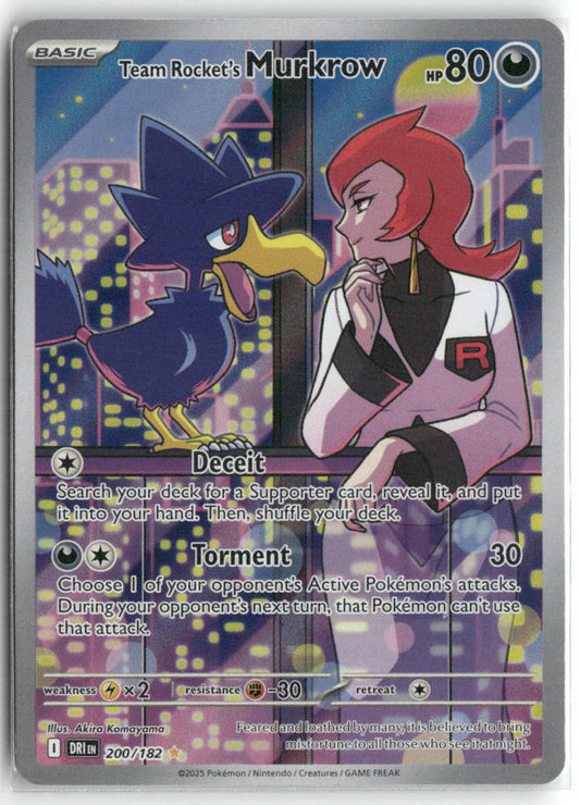 Team Rocket's Murkrow Illustration Rare SV10: Destined Rivals 200/182 NM