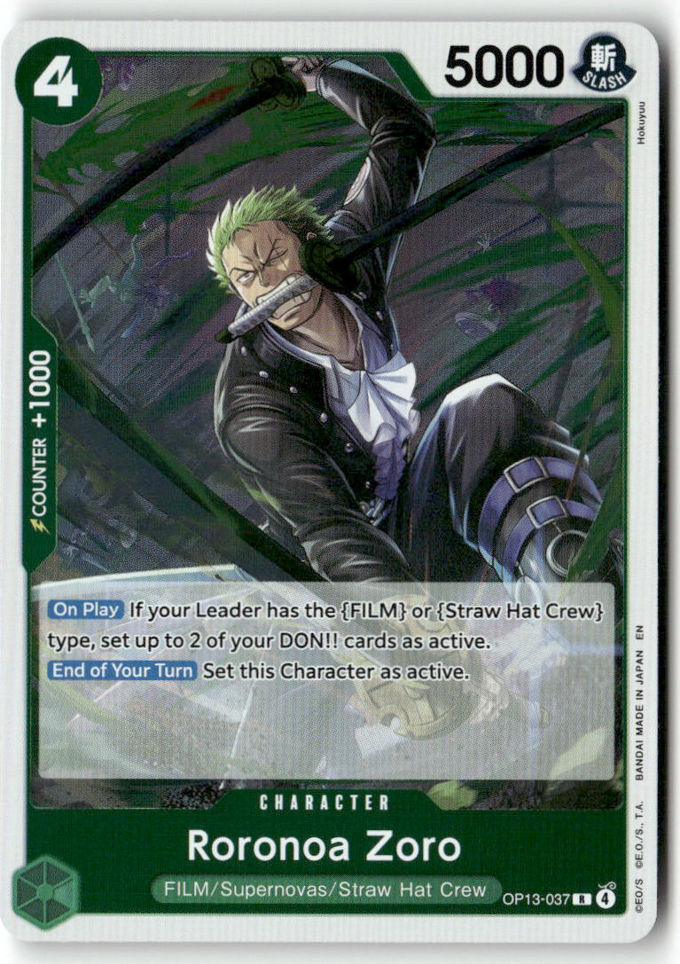 Roronoa Zoro R Carrying On His Will OP13-037 NM