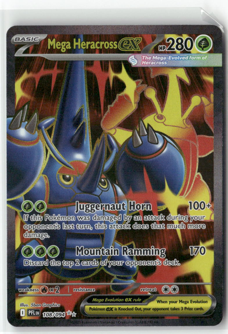 Mega Heracross ex Ultra Rare ME02: Phantasmal Flames 108/094 NM