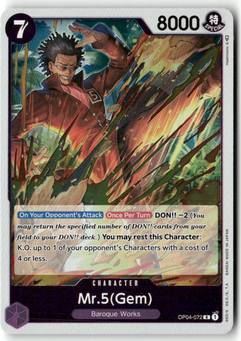 Mr.5 (Gem) R Kingdoms of Intrigue OP04-072 NM