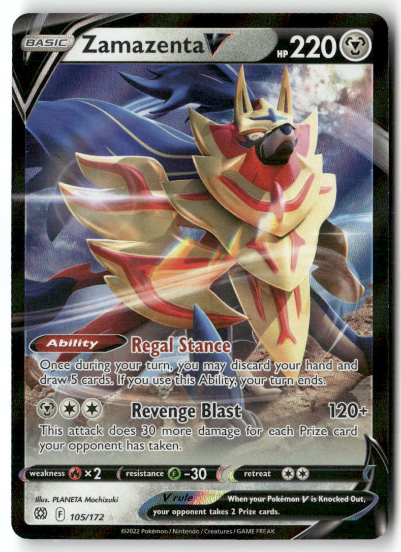 Zamazenta V Ultra Rare SWSH09: Brilliant Stars 105/172 NM