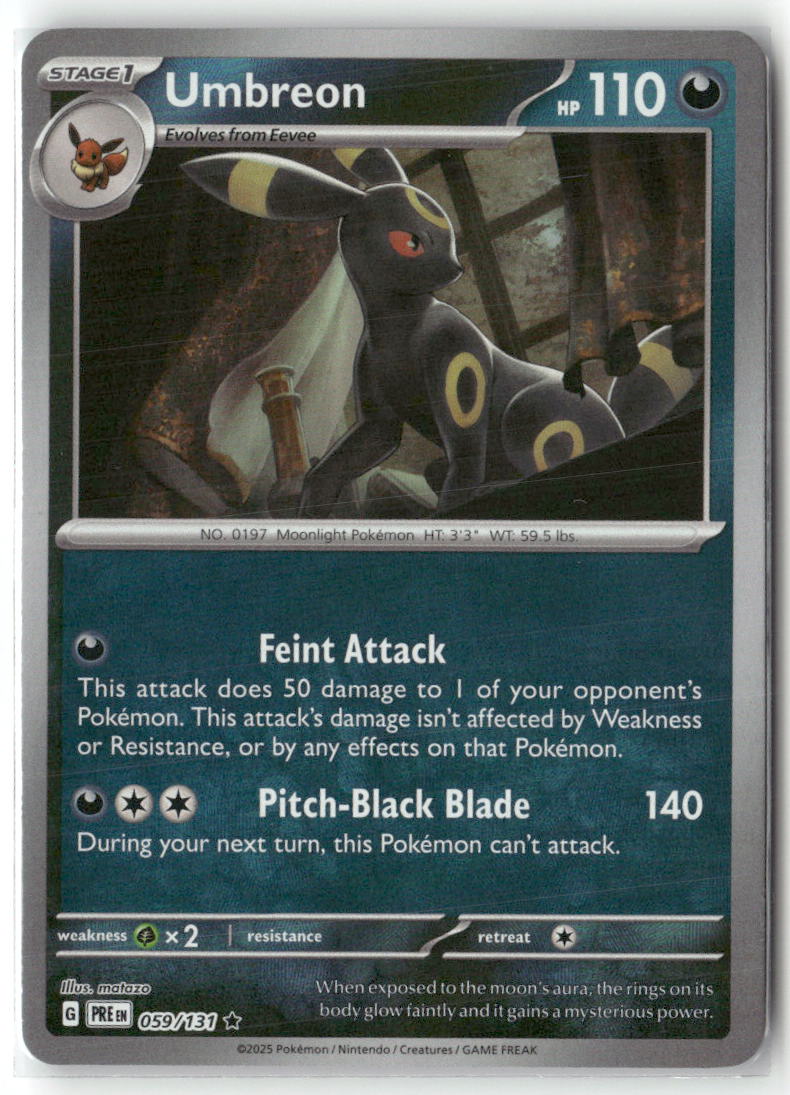 Umbreon (Master Ball Pattern) Rare SV: Prismatic Evolutions 059/131 NM