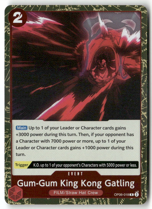 Gum-Gum King Kong Gatling R Wings of the Captain OP06-018 NM