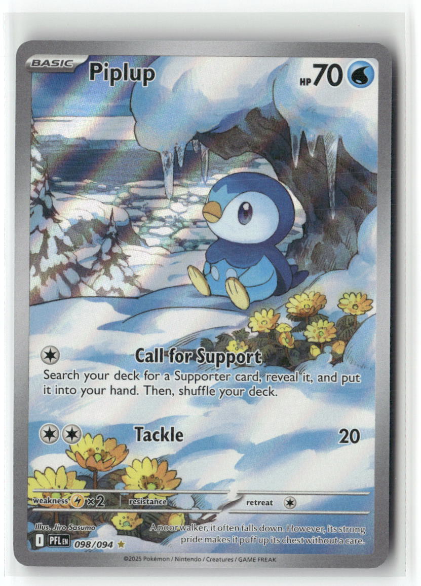 Piplup Illustration Rare ME02: Phantasmal Flames 098/094 NM
