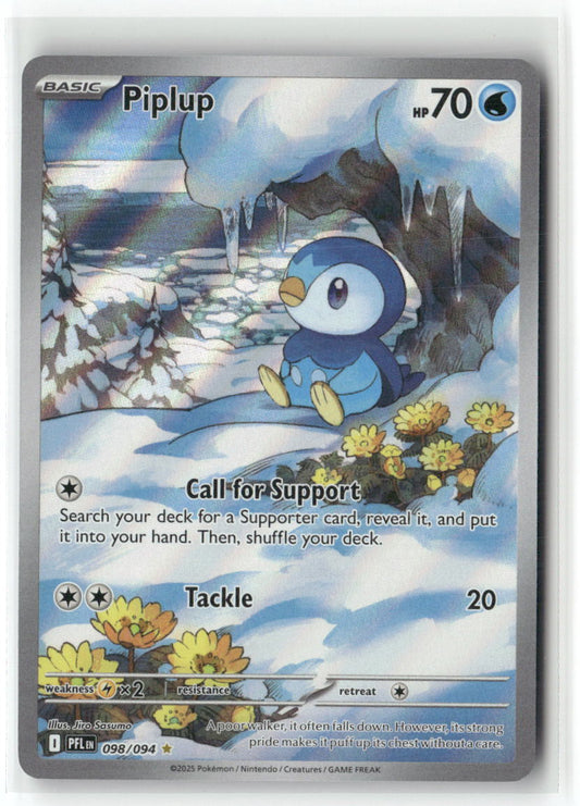 Piplup Illustration Rare ME02: Phantasmal Flames 098/094 NM