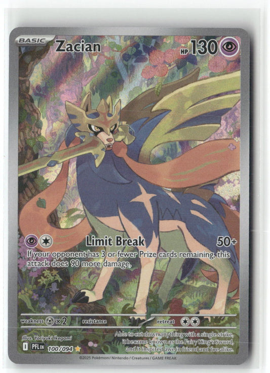 Zacian Illustration Rare ME02: Phantasmal Flames 100/094 NM