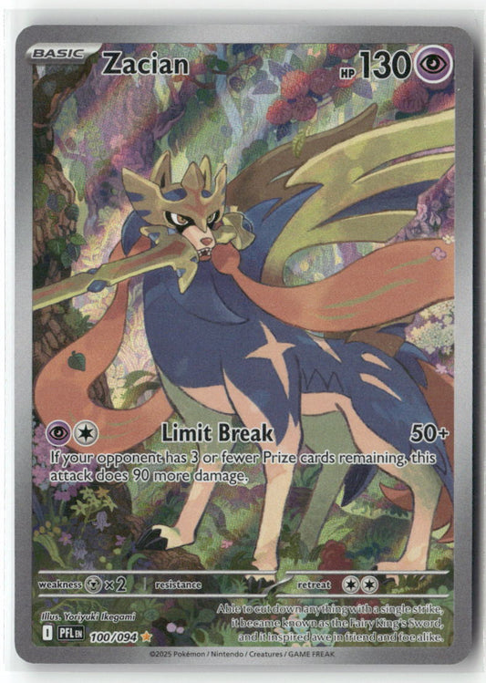 Zacian Illustration Rare ME02: Phantasmal Flames 100/094 NM