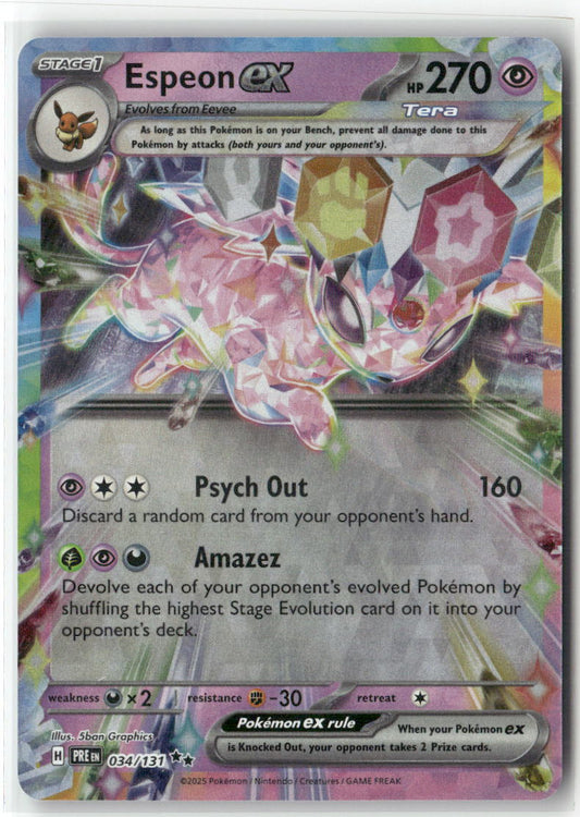 Espeon ex Double Rare SV: Prismatic Evolutions 034/131 NM