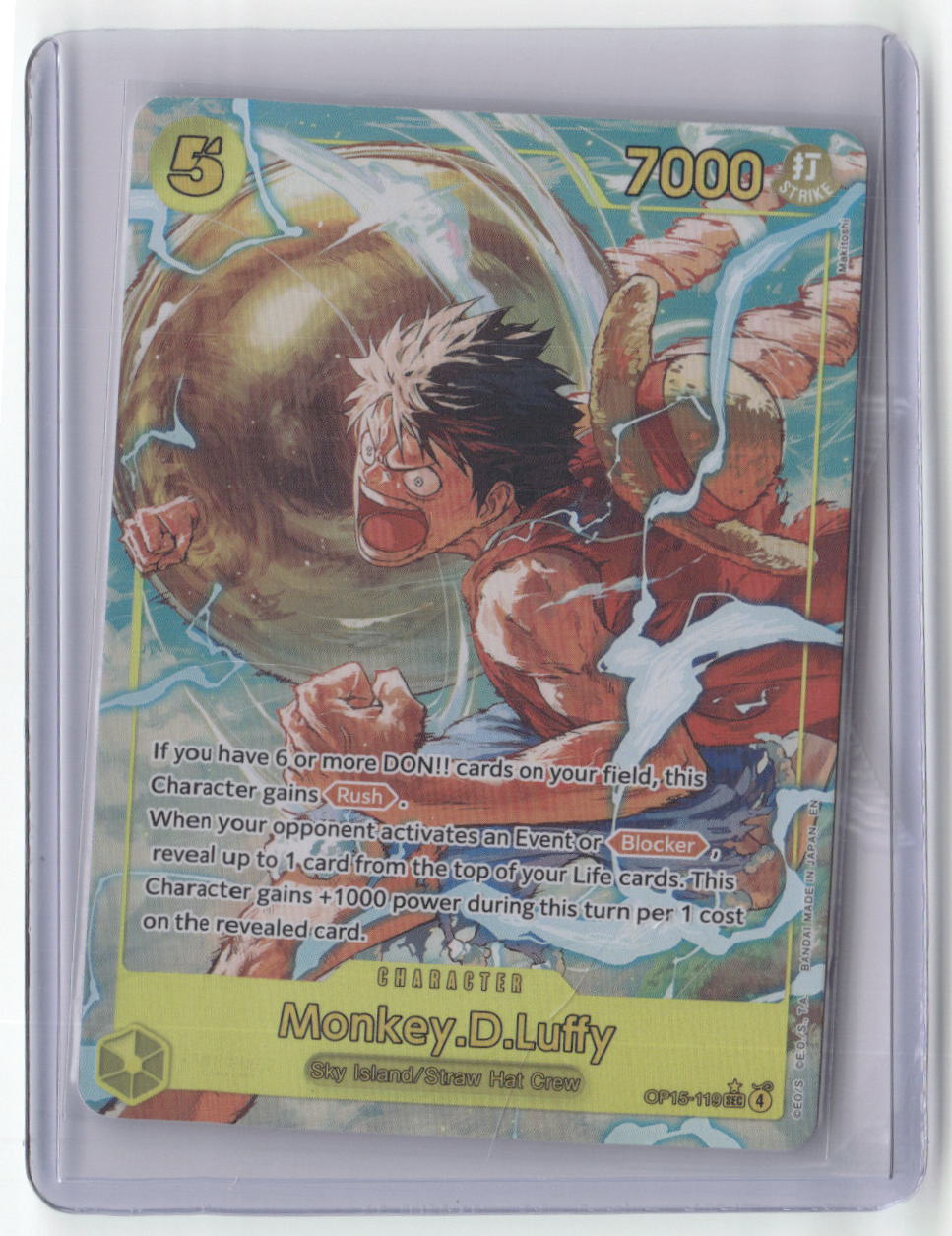 Monkey.D.Luffy () (Alternate Art) SEC Adventure on Kami's Island OP15-119 NM