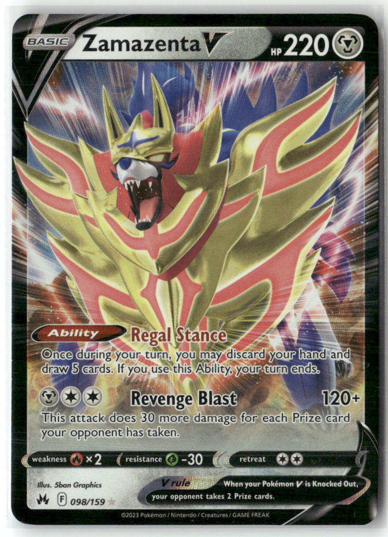 Zamazenta V Ultra Rare Crown Zenith 098/159 NM