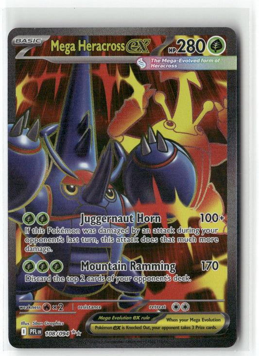 Mega Heracross ex Ultra Rare ME02: Phantasmal Flames 108/094 NM