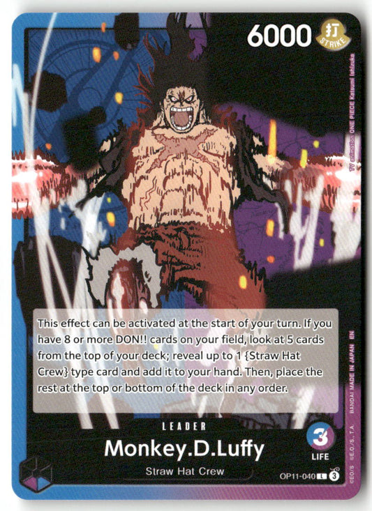 Monkey.D.Luffy (040) L A Fist of Divine Speed OP11-040 NM
