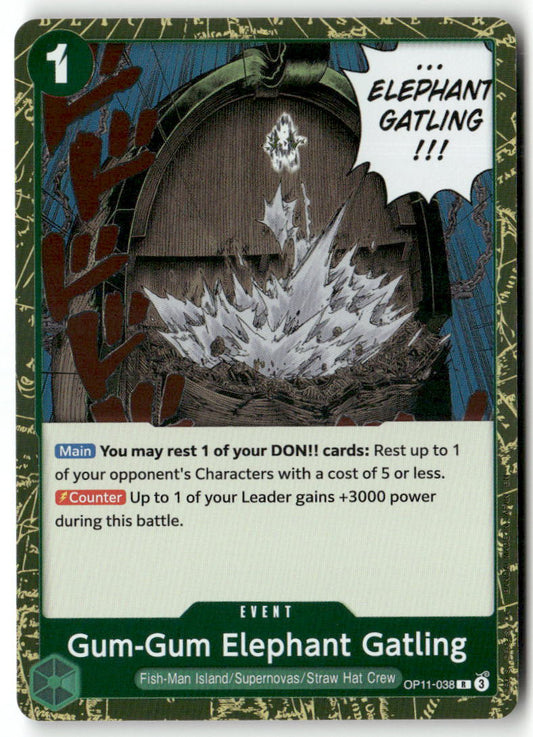 Gum-Gum Elephant Gatling R A Fist of Divine Speed OP11-038 NM
