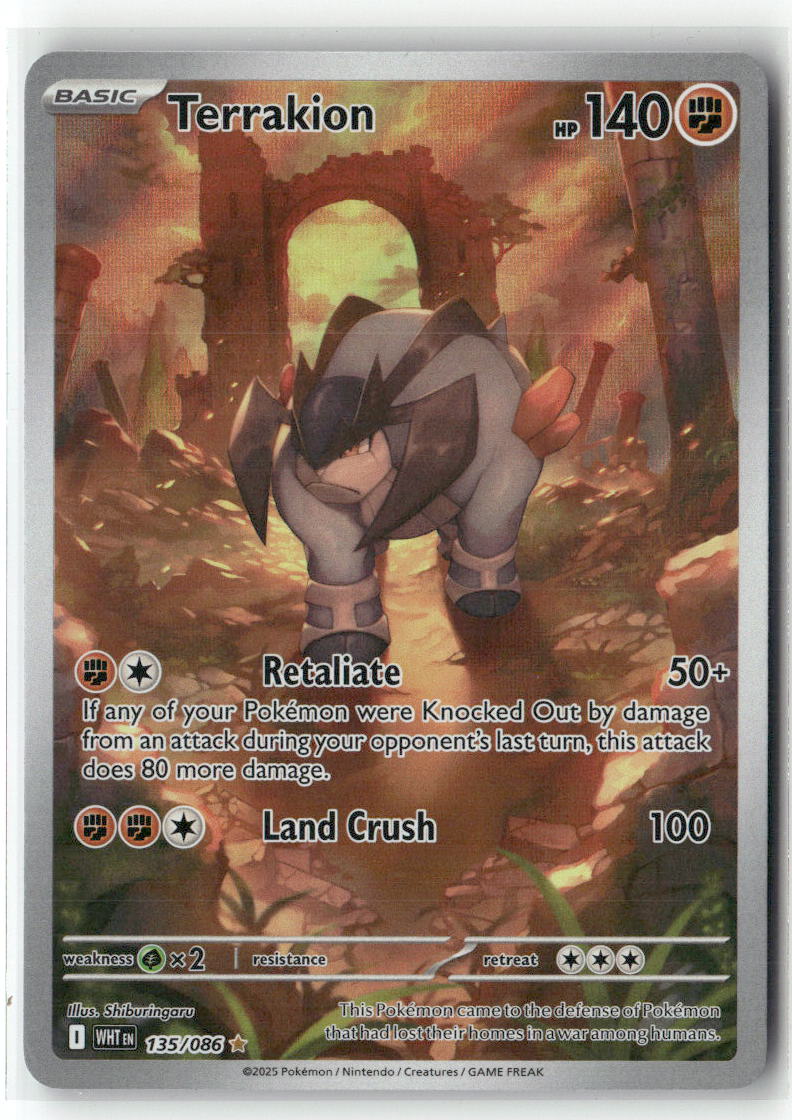 Terrakion Illustration Rare SV: White Flare 135/086 NM
