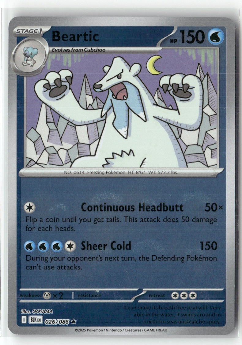 Beartic Rare SV: Black Bolt 026/086 NM