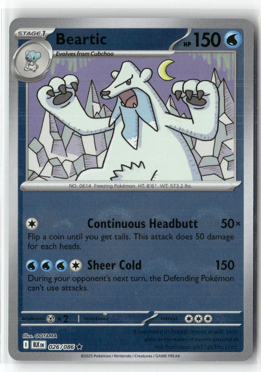 Beartic Rare SV: Black Bolt 026/086 NM