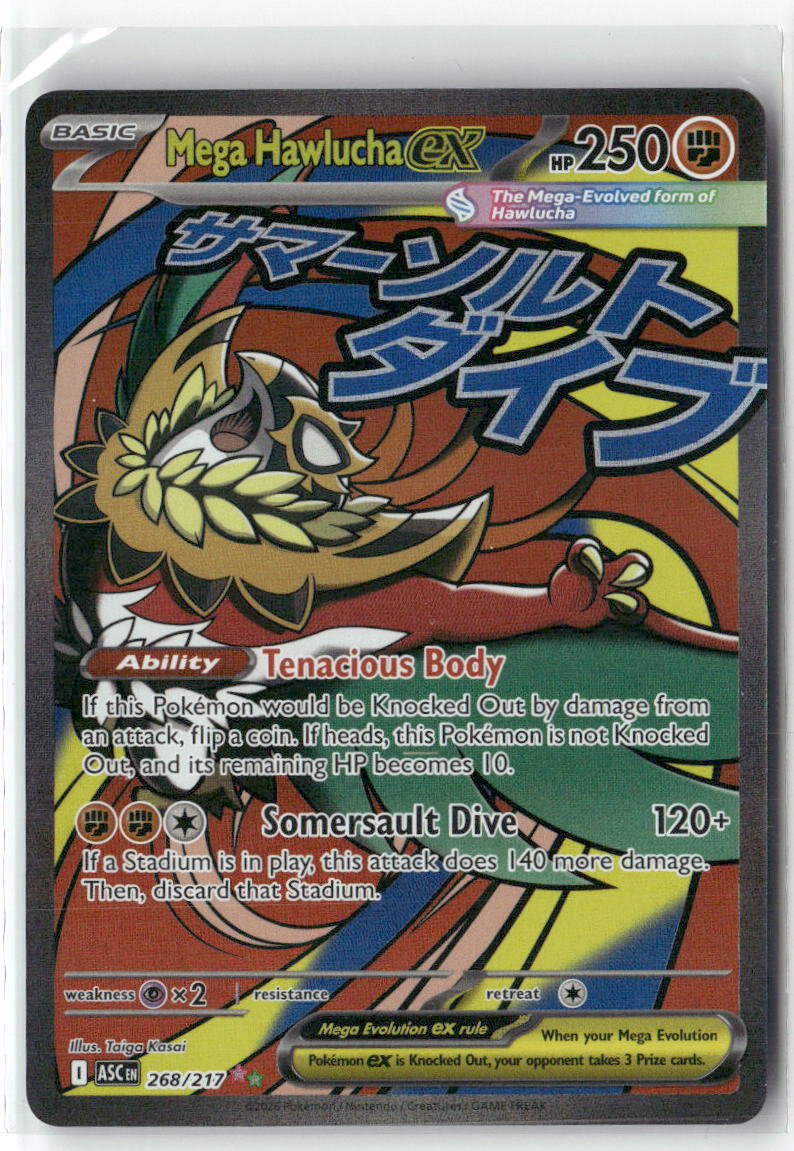 Mega Hawlucha ex Mega Attack Rare ME: Ascended Heroes 268/217 NM