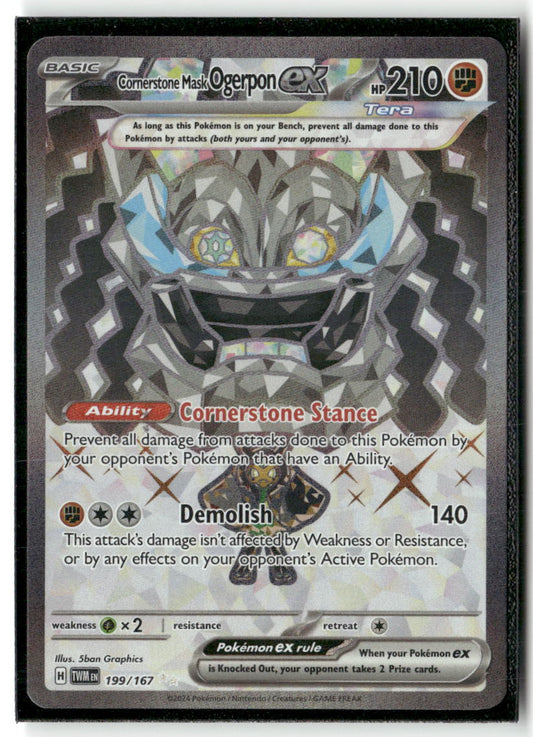 Cornerstone Mask Ogerpon ex Ultra Rare SV06: Twilight Masquerade 199/167 NM