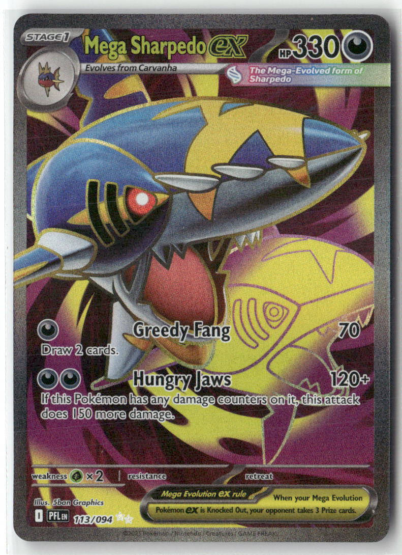 Mega Sharpedo ex Ultra Rare ME02: Phantasmal Flames 113/094 NM