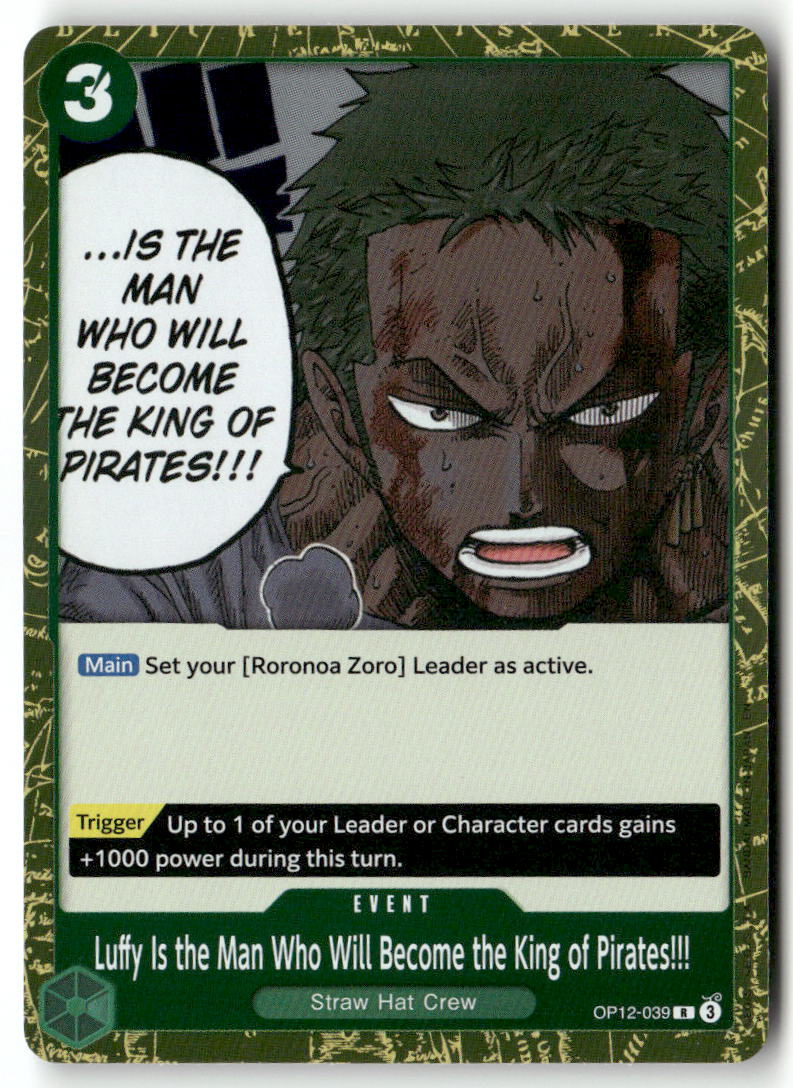 Luffy Is the Man Who Will Become the King of Pirates!!! R Legacy of the Master OP12-039 NM