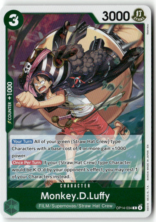 Monkey.D.Luffy - OP14-34 R The Azure Sea's Seven OP14-034 NM