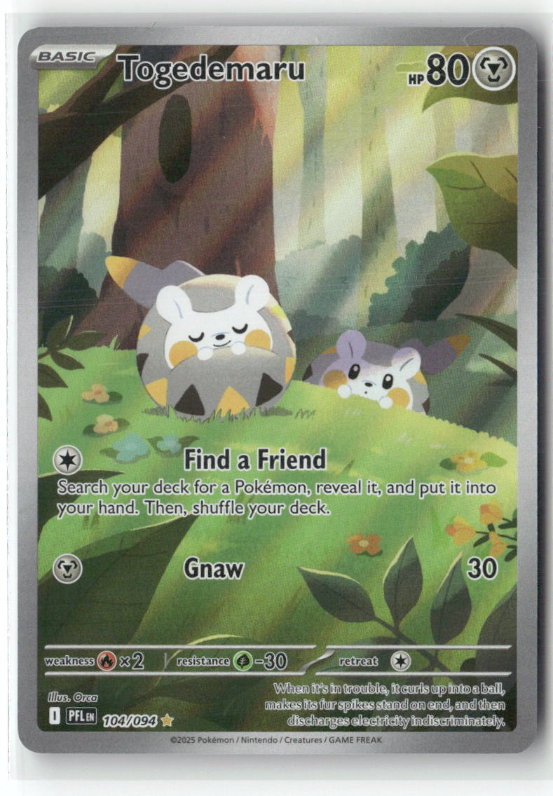 Togedemaru Illustration Rare ME02: Phantasmal Flames 104/094 NM