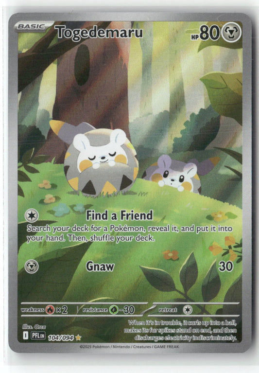 Togedemaru Illustration Rare ME02: Phantasmal Flames 104/094 NM