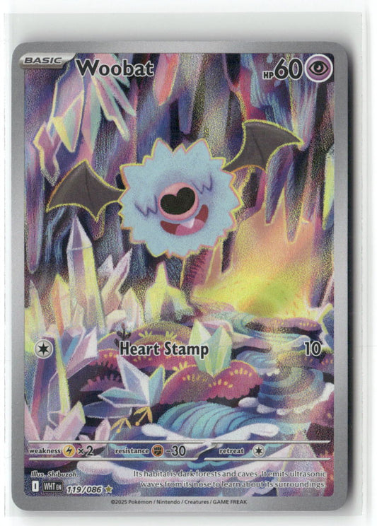 Woobat Illustration Rare SV: White Flare 119/086 NM