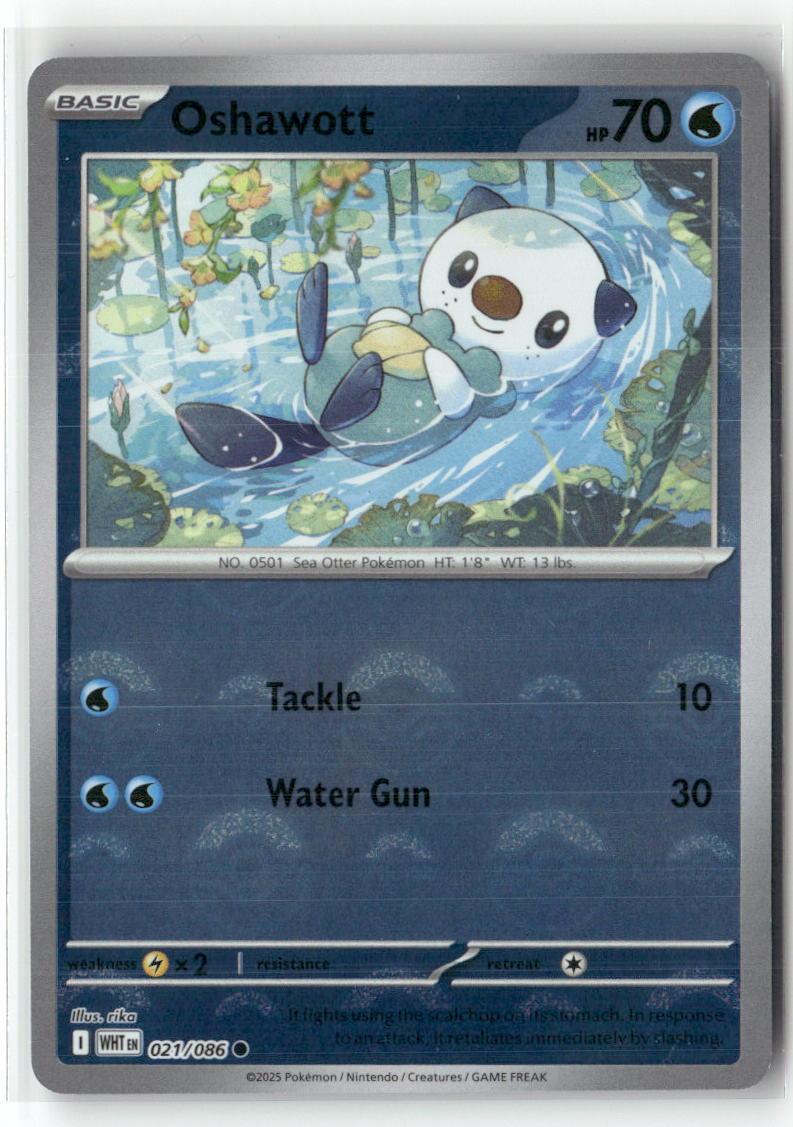 Oshawott Common SV: White Flare 021/086 NM
