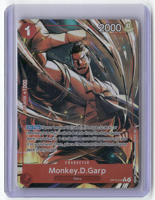 Monkey.D.Garp (Alternate Art) R Carrying On His Will OP13-016 NM