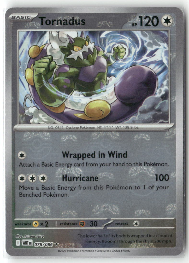 Tornadus (Master Ball Pattern) Rare SV: White Flare 078/086 NM