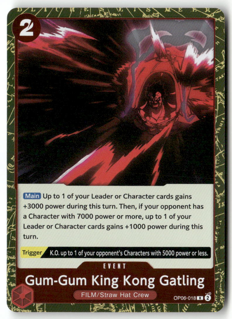Gum-Gum King Kong Gatling R Wings of the Captain OP06-018 NM