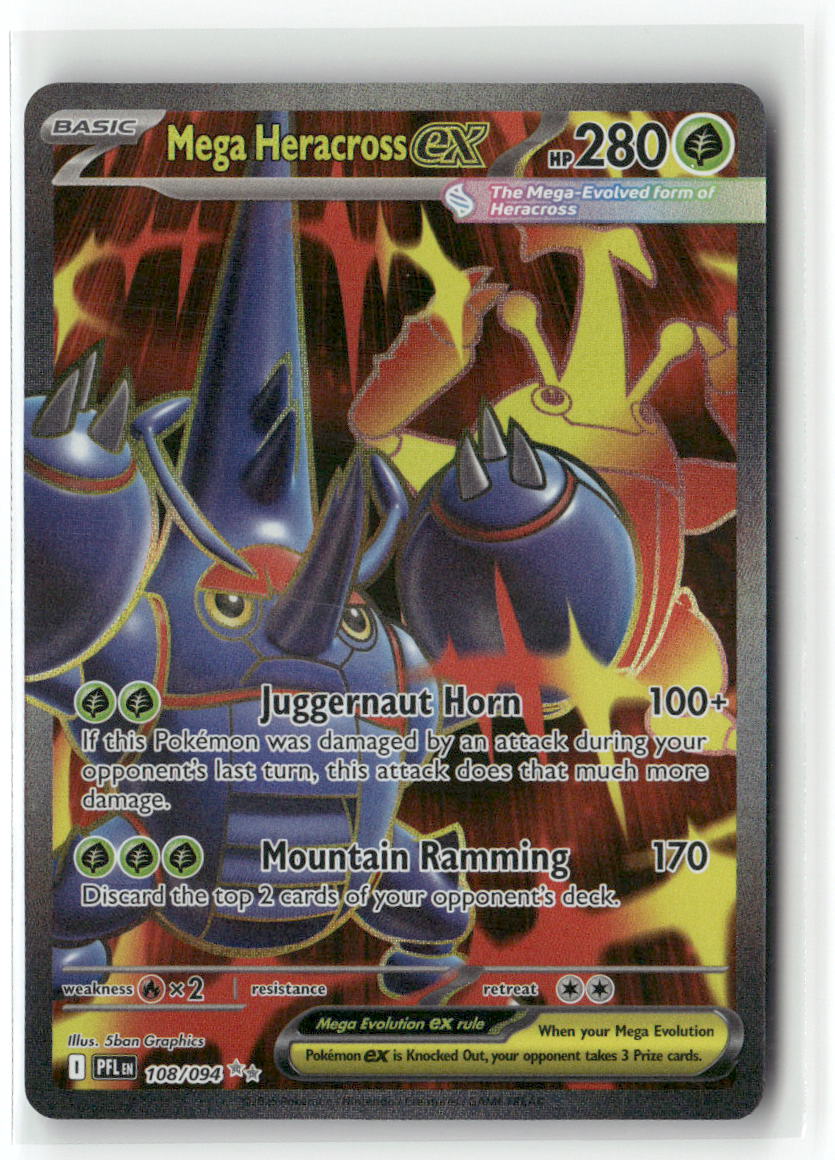 Mega Heracross ex Ultra Rare ME02: Phantasmal Flames 108/094 NM