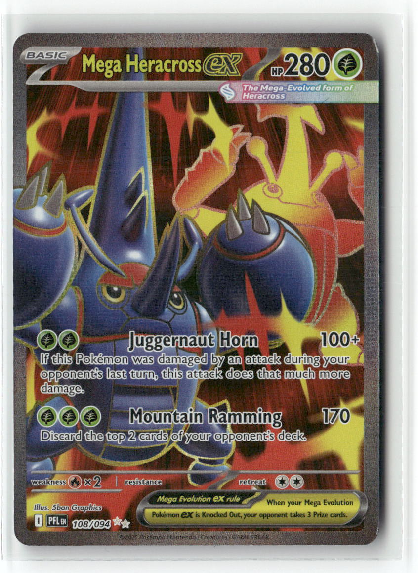 Mega Heracross ex Ultra Rare ME02: Phantasmal Flames 108/094 NM