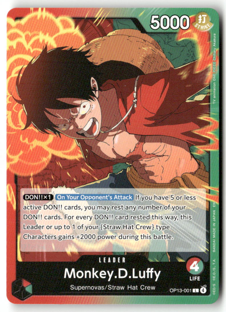 Monkey.D.Luffy (001) L Carrying On His Will OP13-001 NM