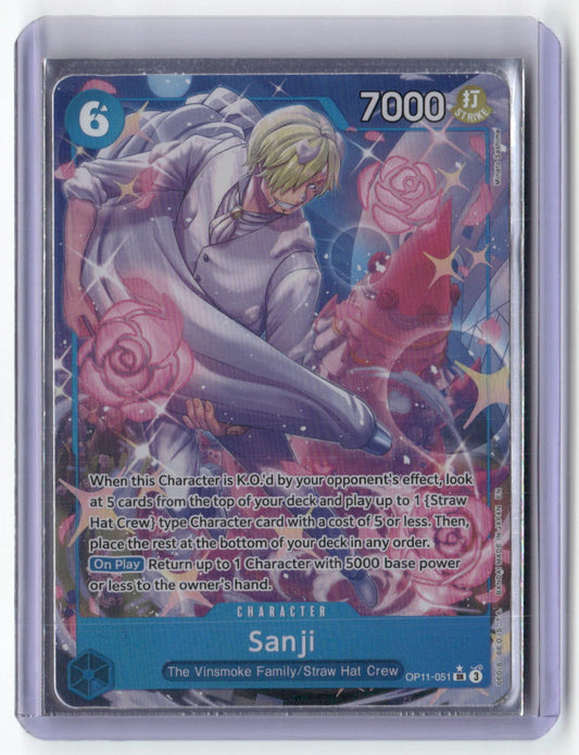 Sanji (Alternate Art) SR A Fist of Divine Speed OP11-051 NM