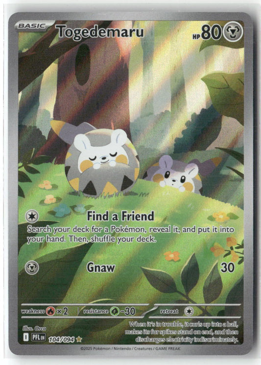 Togedemaru Illustration Rare ME02: Phantasmal Flames 104/094 NM