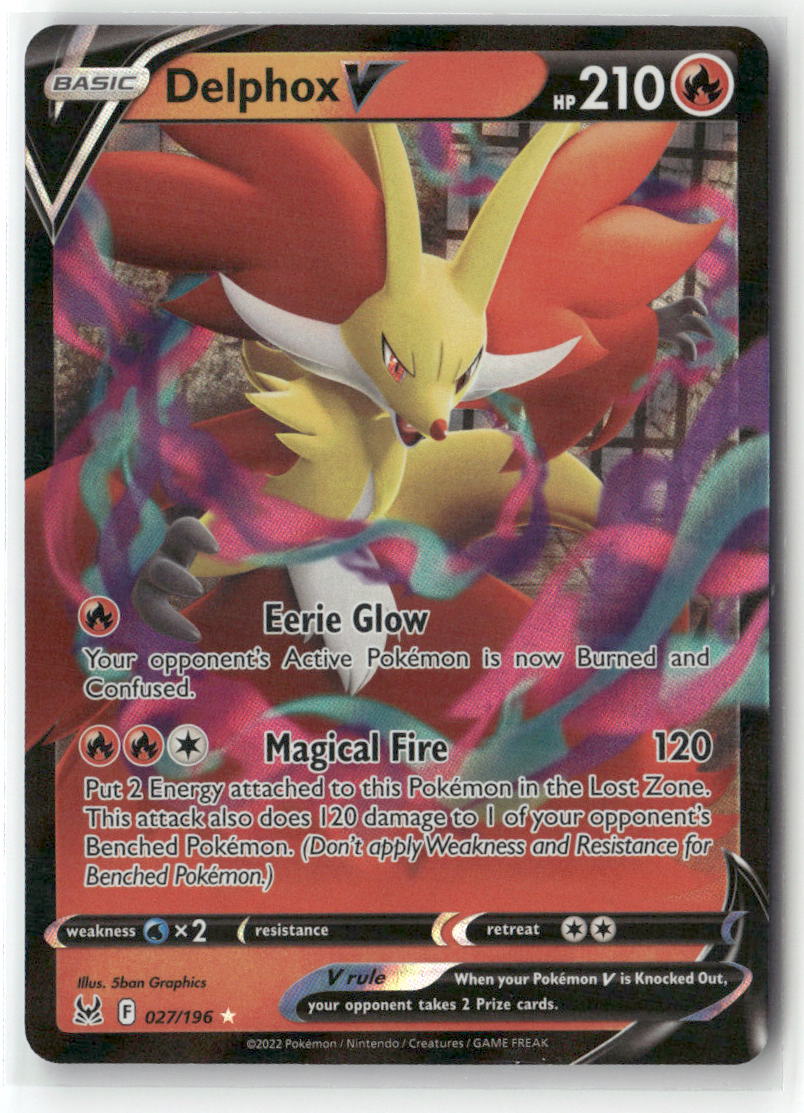 Delphox V Ultra Rare SWSH11: Lost Origin 027/196 NM