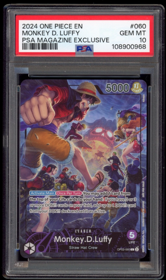 PSA 10 2024 One Piece Promo Monkey D. Luffy PSA Magazine Exclusive OP05-060