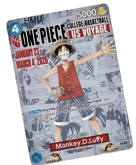 Bandai Namco One Piece Card Game Monkey.D.Luffy US Voyage Promo Holo P-055